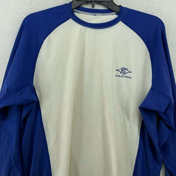 Easton Power Surge Shirt Men Sz XL White Blue Colorblock High Performance Fitted - Picture 7 of 13